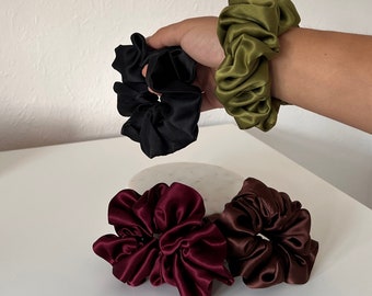 Silk hair bobbles, Giant Silk scrunchie, Natural 22 Momme Mulberry Silk, Hair tie gift set, Gifts for her, Mothers Day gift