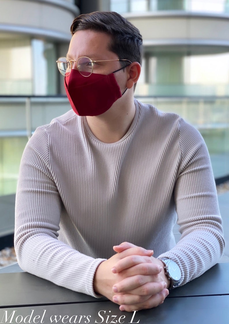 Best Face Mask For Glasses Reusable Anti-fog Face Mask 100% Cotton Protective Unisex Face Mask UK Nose Wire For Glasses Wearers 2024 Wine Red