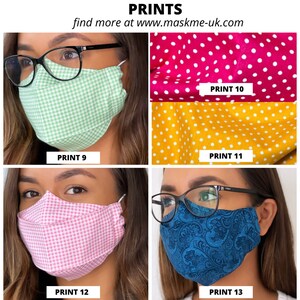 Best Face Mask For Glasses Reusable Anti-fog Face Mask 100% Cotton Protective Unisex Face Mask UK Nose Wire For Glasses Wearers 2024 image 8
