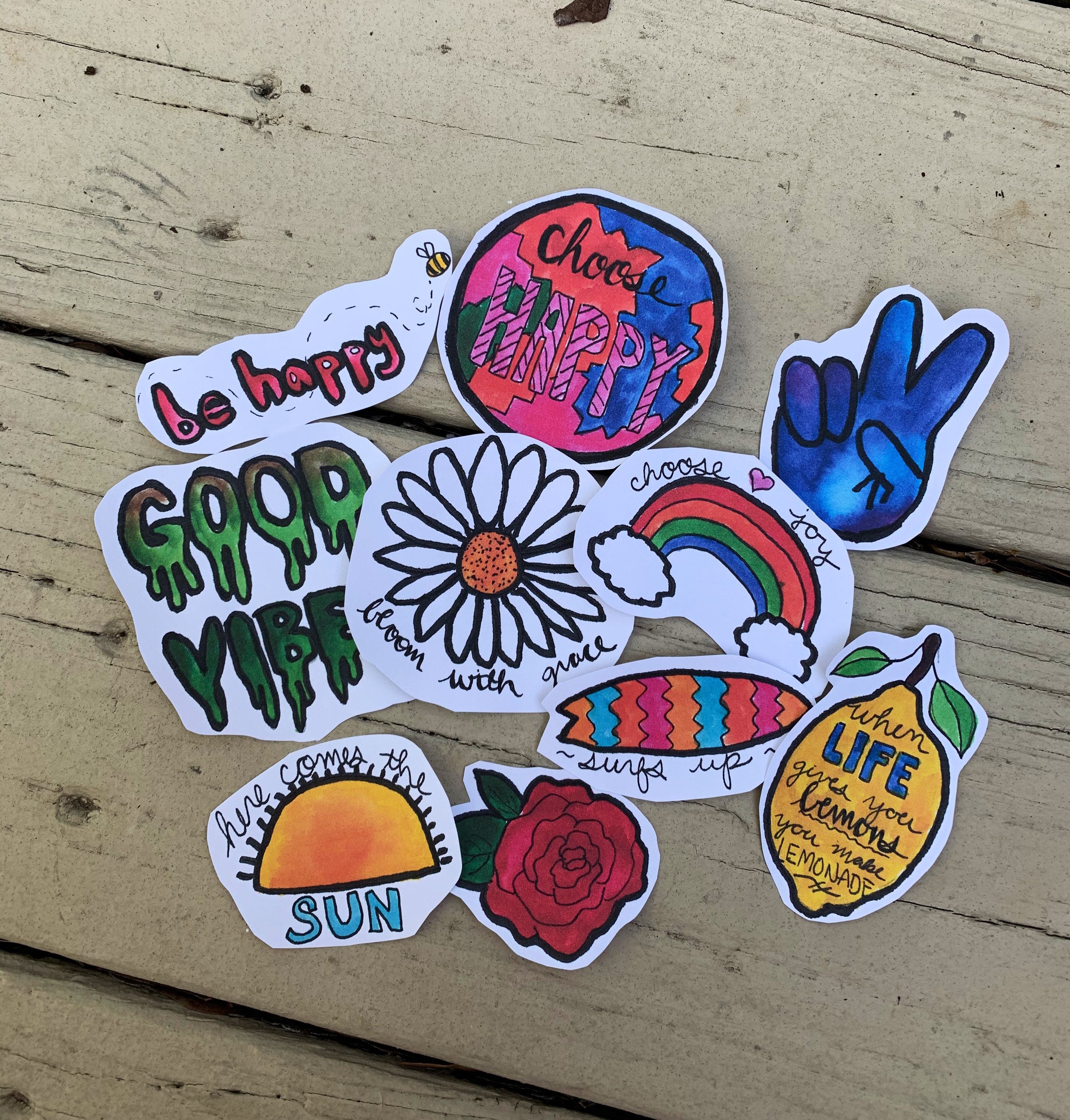 10 VSCO/Inspirational Quote Stickers Good Vibes Trendy Etsy