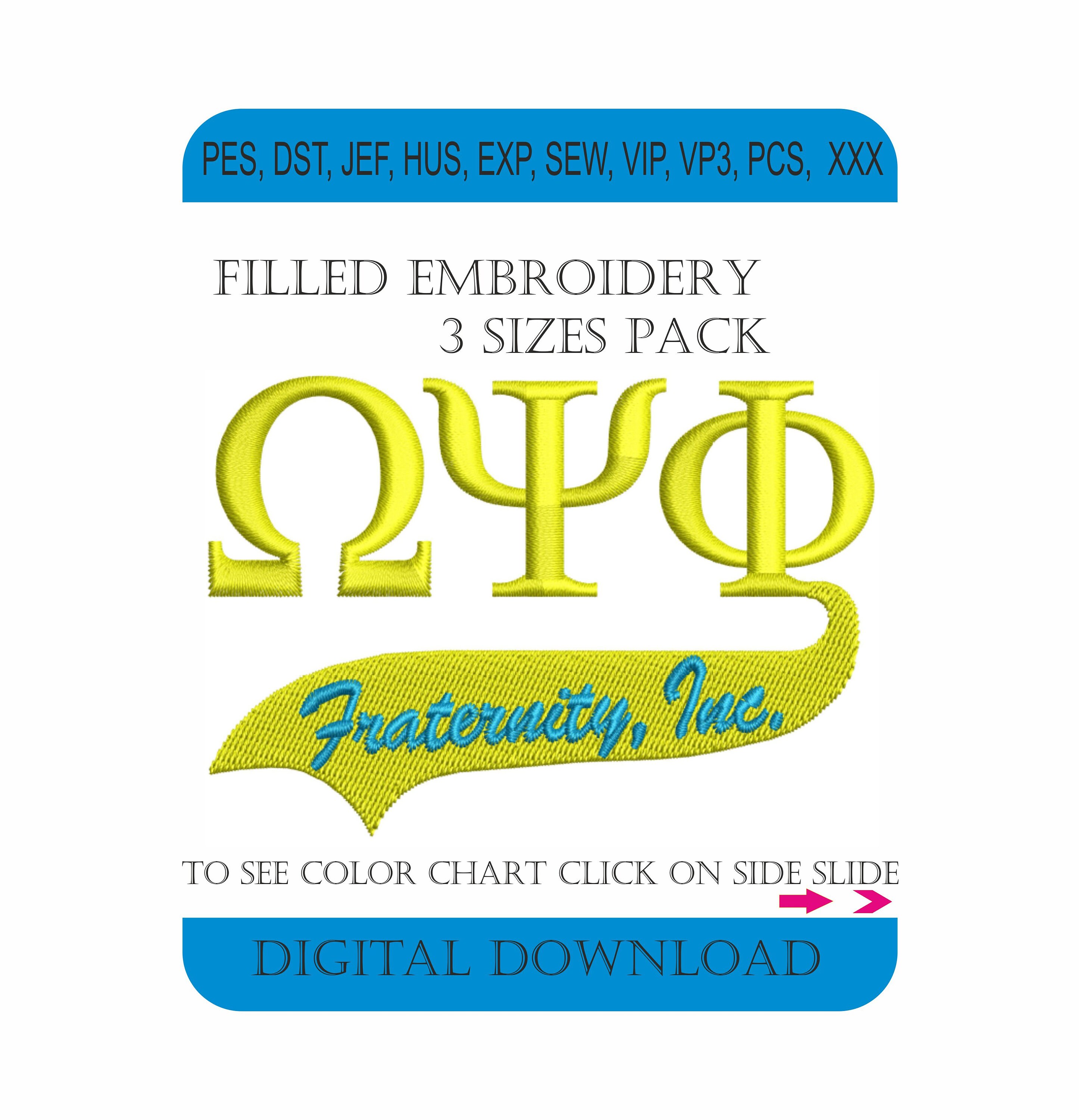 Omega Psi Phi Fraternity embroidery design Omega Psi Phi | Etsy