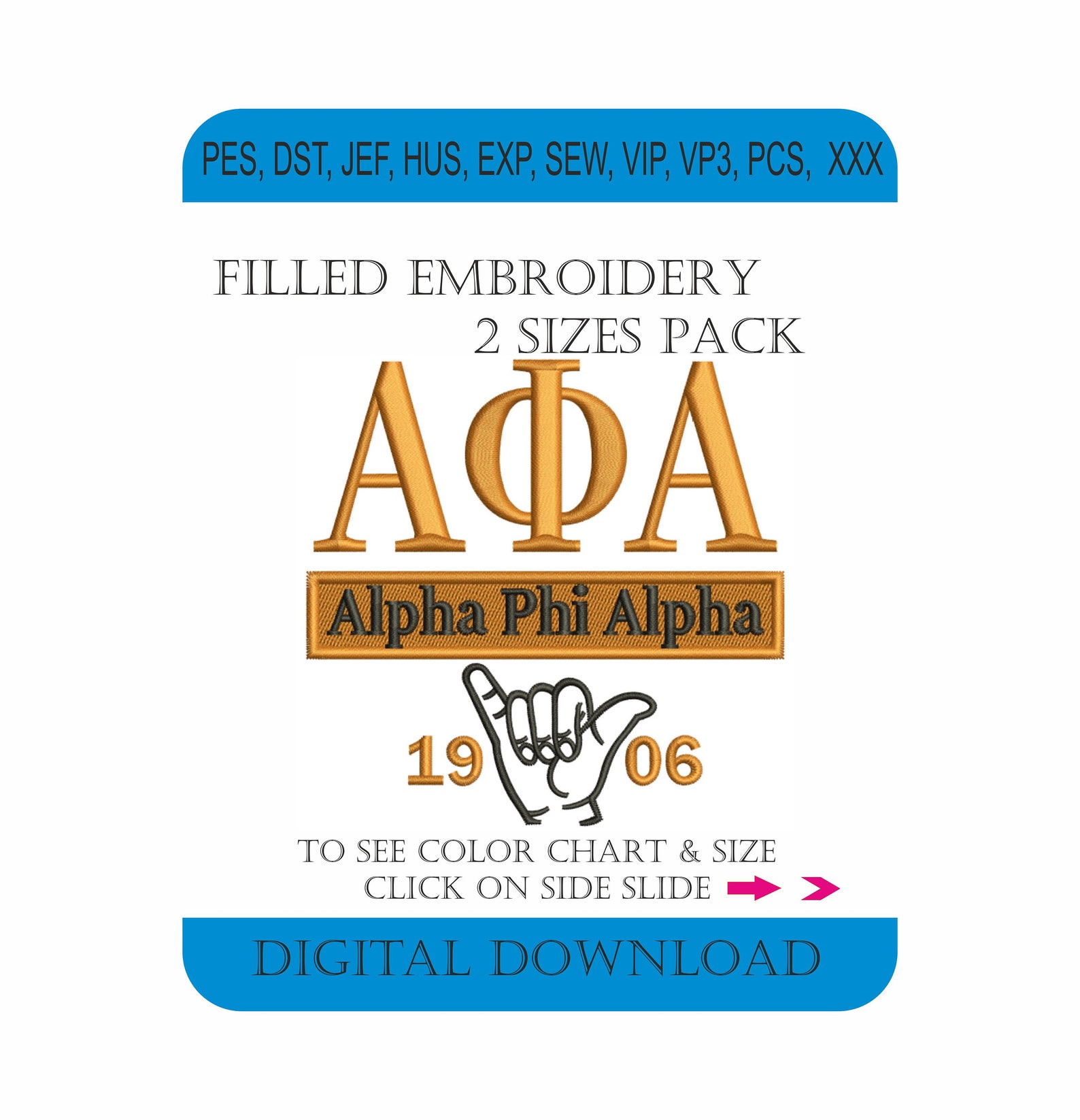 Alpha Phi Alpha 1906 embroidery design Alpha Phi Alpha 1906 Etsy