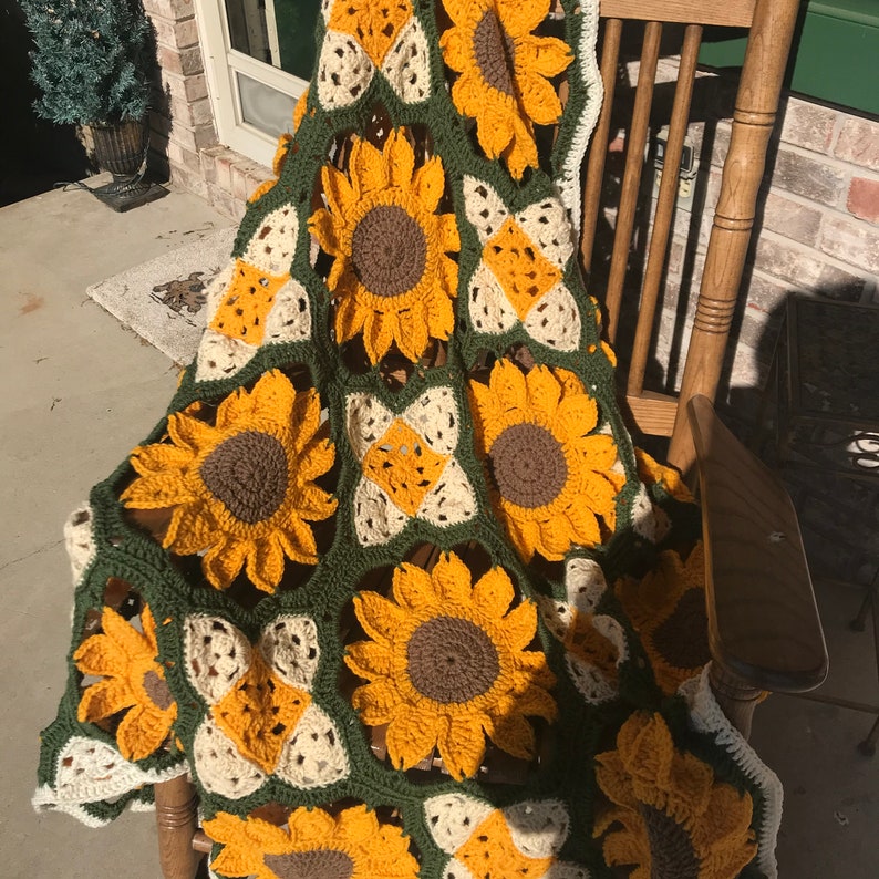 Sunflower throw Etsy
