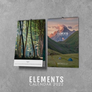 Custom Fine-Art Calendar - "Elements"  |  12 Nature and Landscape Photos | Wall Decor | Minimal & Elegant Design | Wall Calendar | A4 and A3