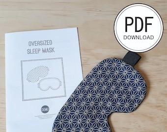 Oversized sleep mask sewing pattern, pdf pattern, diy, instant download, beginner sewing pattern