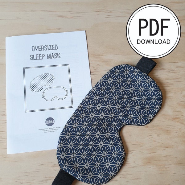 Oversized sleep mask sewing pattern, pdf pattern, diy, instant download, beginner sewing pattern