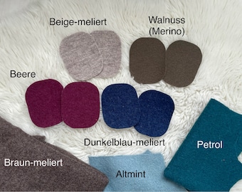 Walkflicken zum Aufbügeln, Wollflicken, 2er-Set, Kniepatches, Walkpatch, Ellenbogen-Patch, Reparaturflicken, Wollkleidung Flicken,