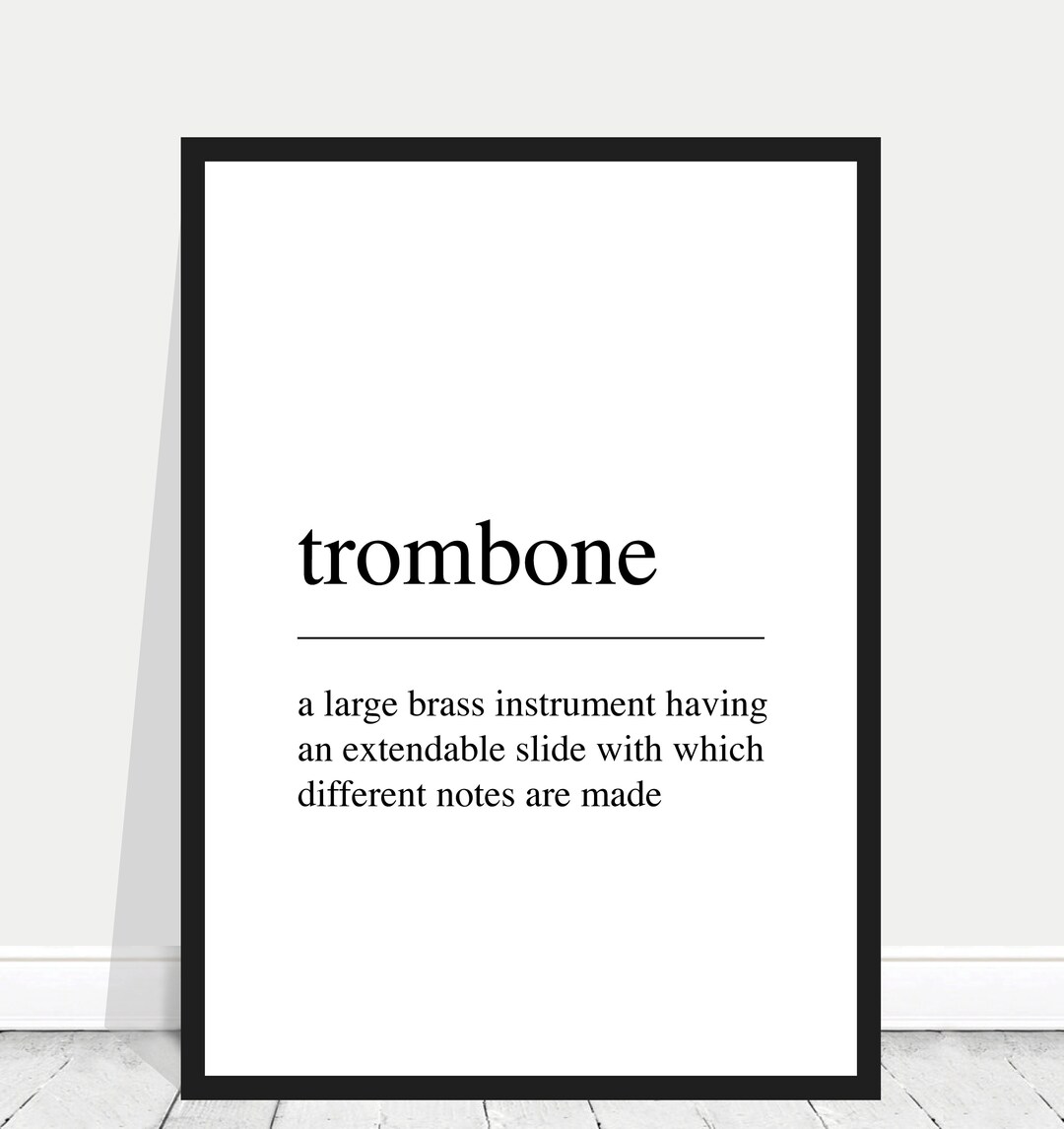 Trombone Definition / Trombone Printable / Trombone Instant Download