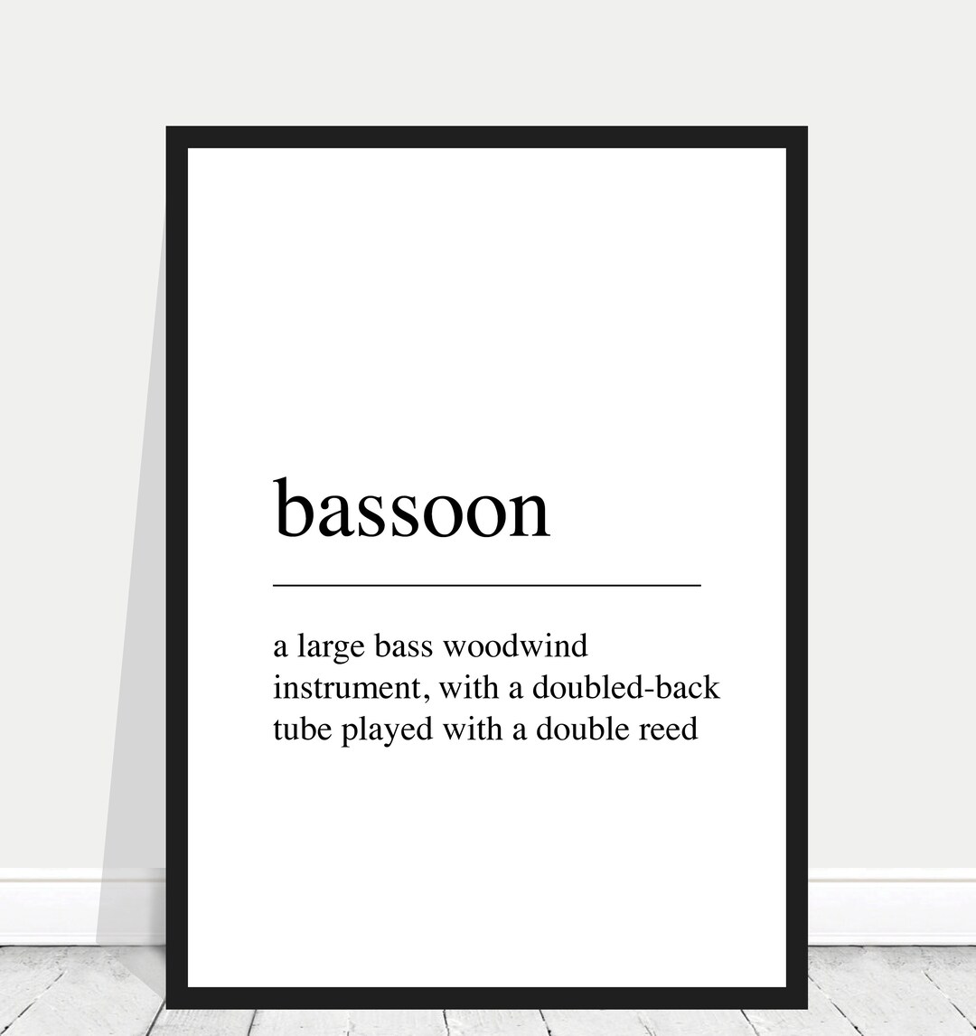 Bassoon Definition / Bassoon Printable / Bassoon Instant Etsy