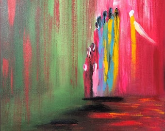 Prophetic Figurative Acrylic Painting on Canvas Board