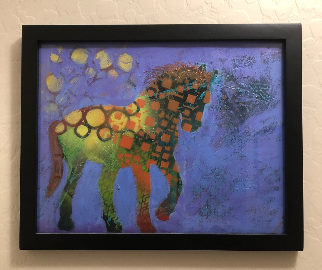 Froyle Frolicking Pony Mixed Media Art: Collage, Acrylic, Watercolor - Etsy