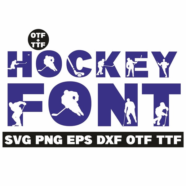 Hockey svg, ice hockey font, hockey letters, sport font svg, sports alphabet, game day font