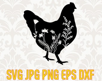 Download Floral Chicken Svg Etsy