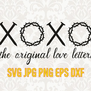 Xoxo las cartas de amor originales, svg de amor original, png cristiano, cita de Jesús, clipart de fe vectorial, diseño cristiano
