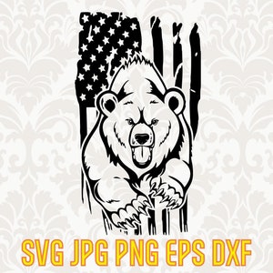 Bear svg, angry bear silhouette, wild bear flag clipart, wild animal flag design, hunting svg
