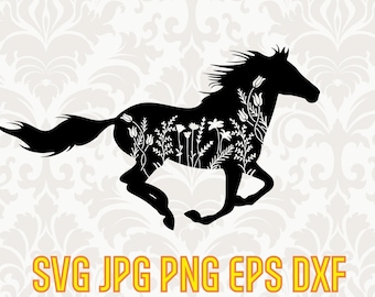 Floral Horse Svg Etsy