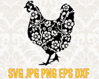 Download Floral Chicken Svg Etsy
