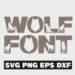 Wolf svg, fuente wolf, silueta de lobo aullador