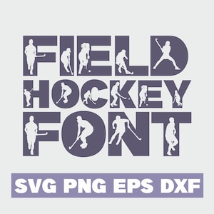 Hockey sobre césped svg, fuente del jugador de hockey sobre hierba, hockey en el campo png, fuente deportiva, alfabeto universitario, letras deportivas universitarias