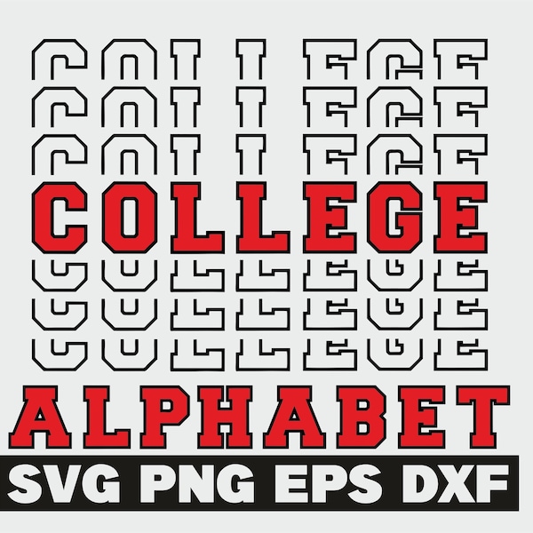 Stacked font svg, Mirror font svg, college font svg, sport alphabet, varsity letters, mirror alphabet, baseball font svg