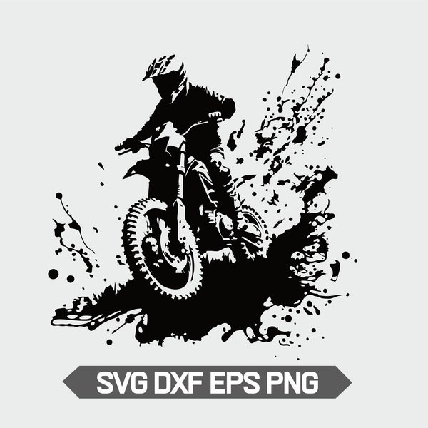 Motorcross svg, crossmotor svg, offroad svg, off road png, motorcross rijder silhouet, dirt clipart