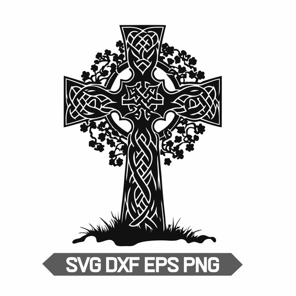 Celtic cross svg, Celtic knot cross png, Celtic symbol svg, viking clipart