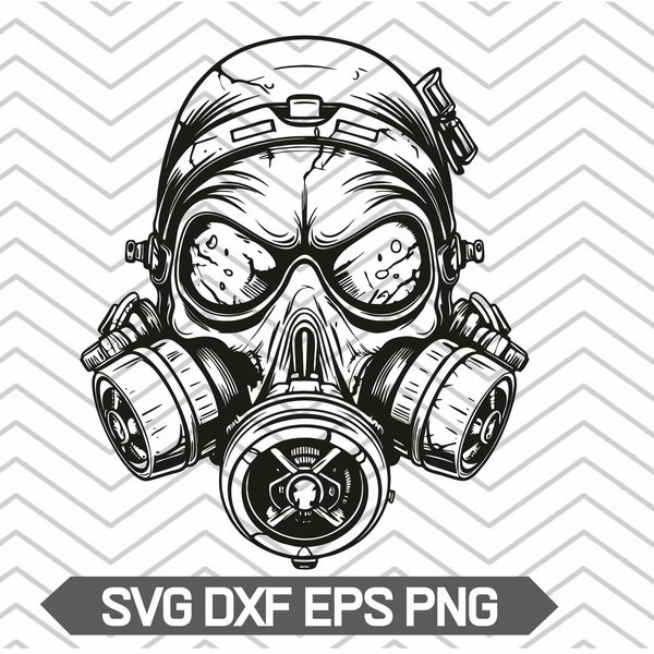 Gas mask svg, gas mask skull svg, biohazard svg, toxic clipart