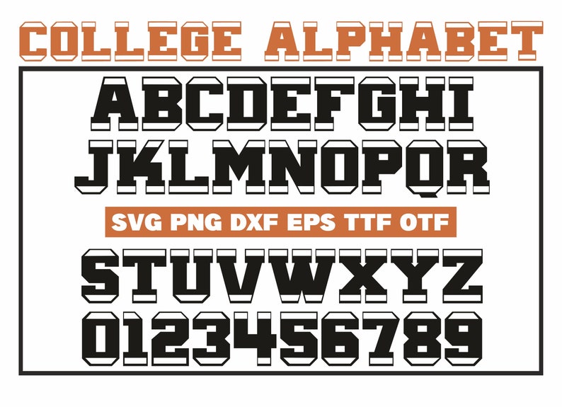 Varsity Font Svg College Font Svg Sport Alphabet Varsity - Etsy