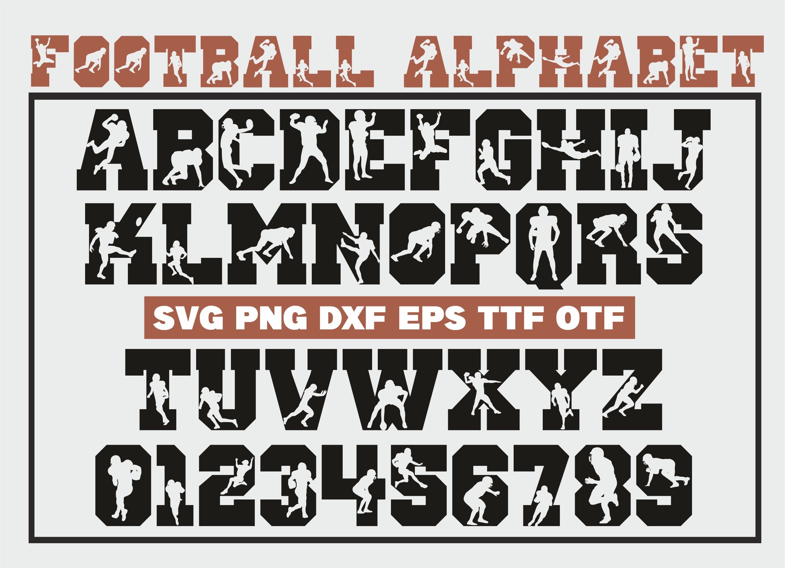American Football Font Svg Football Alphabet Football - Etsy UK