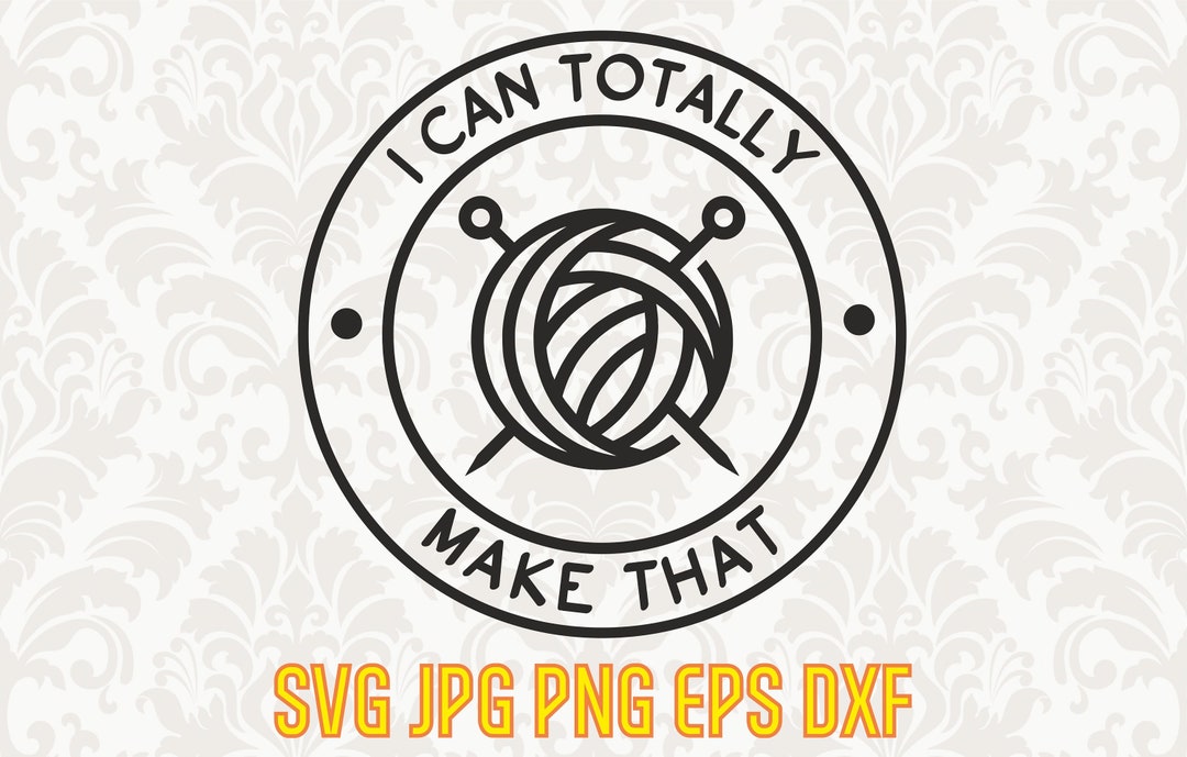 Knitting Svg, Yarn Ball Silhouette, Knitter Printable Clipart, Crochet