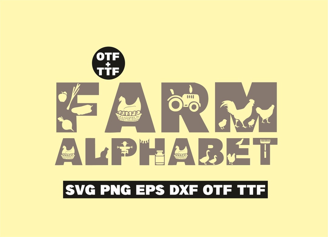 Farm Font Svg, Farmhouse Alphabet, Farm Life Svg, Farm Alphabet ...