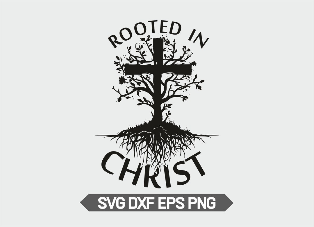 Christian Cross Svg, Rooted Cross Svg, Floral Cross Svg, Faith Clipart ...