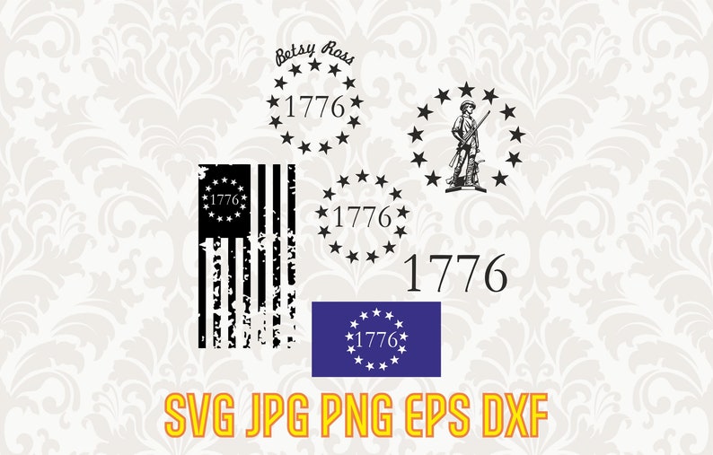 1776 svg, Patriotic svg, We the people svg, American flag cut file, 13 star flag printable design, 1776 flag, 2nd amendment svg image 1