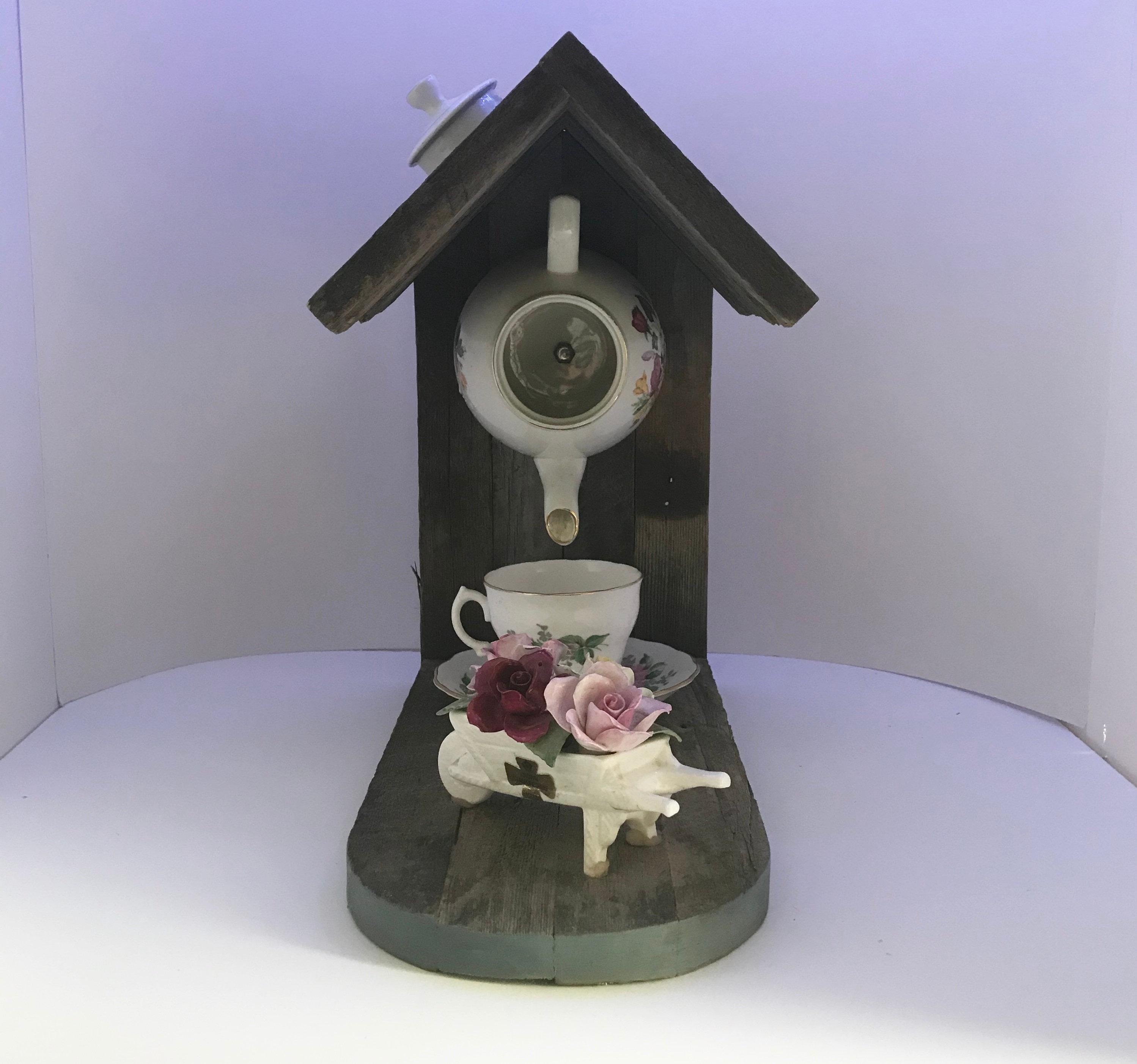 Rustic tea pot/cup bird house 1 Etsy