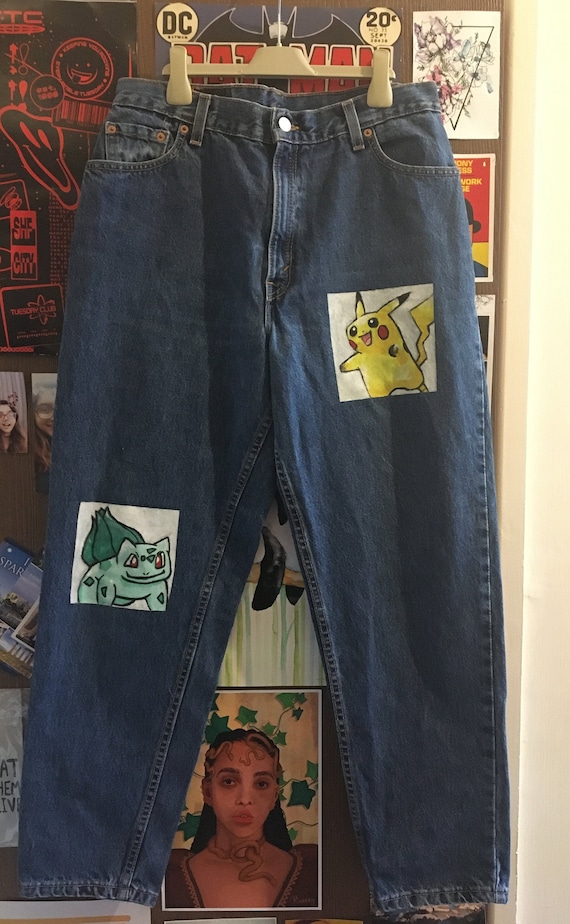Pokemon dipinto Levi's Jeans | Etsy Italia