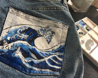 Custom Hand Painted Vintage Levi's Jeans
