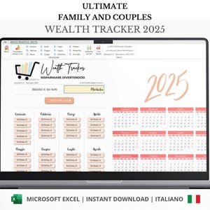 EXCEL BUDGET 2025 Italian version: a professional tool to manage income, expenses, savings, debt, and goals, perfect for financial planning.