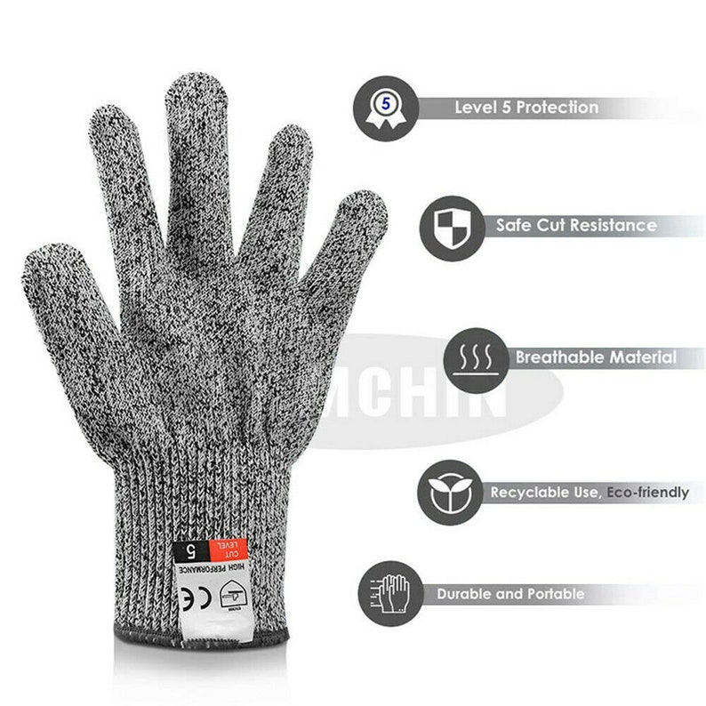 1 Pair Metal Mesh Anti-cut Safety Gloves Stainless Steel Wire Cut-Resistant UK