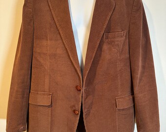 Vintage Classic Directions Corduroy Sport Coat/Blazer Suede Elbow Patches 44R