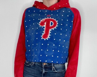 Vintage Rhinestone Cropped Sweatshirt, Baseball Sweatshirt, Baseball Shirt, Phillies, Baseball Top, Sports Sweatshirt, Baseball Season Shirt