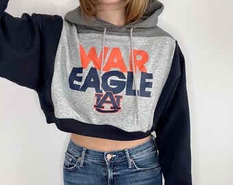 Vintage Patchwork Cropped Sweatshirt, Auburn Sweatshirt, College Sweatshirt, College Hoodie, Graduation Gifts, Bed Decorating, War Eagle