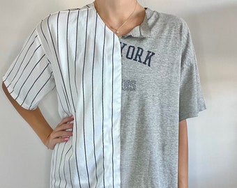 RariTeesbyKEO Vintage Spliced Jersey Tee, Baseball Sweatshirt, Yankees, Baseball Top, Game Day Shirt, Baseball Season Sweatshirt, New York Shirt, NY Gift