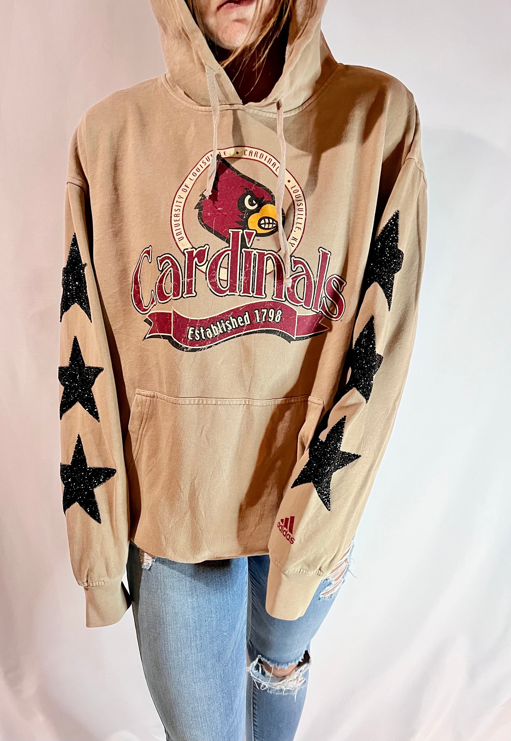 Upcycled University of Louisville Cardinals Sweatshirt With 