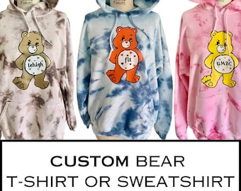 Custom Care Bear Inspired Design, College Graduation Gifts for Her, College Shirts, Custom Shirt, Custom College,College Gift,Bed Decorating