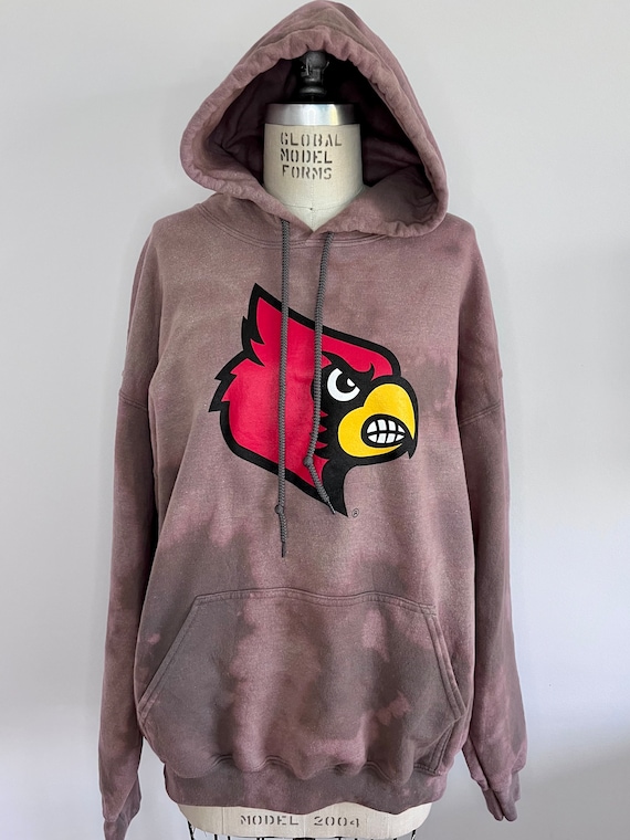 Upcycled University of Louisville Bleach Dyed Sweatshirt|Louisville  Cardinals|College Sweatshirt|College Hoodie|Vintage University Hoodie