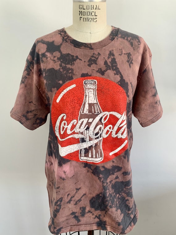 Coca Cola Tee Bleached Beverage Tee Graphic Tee | Etsy