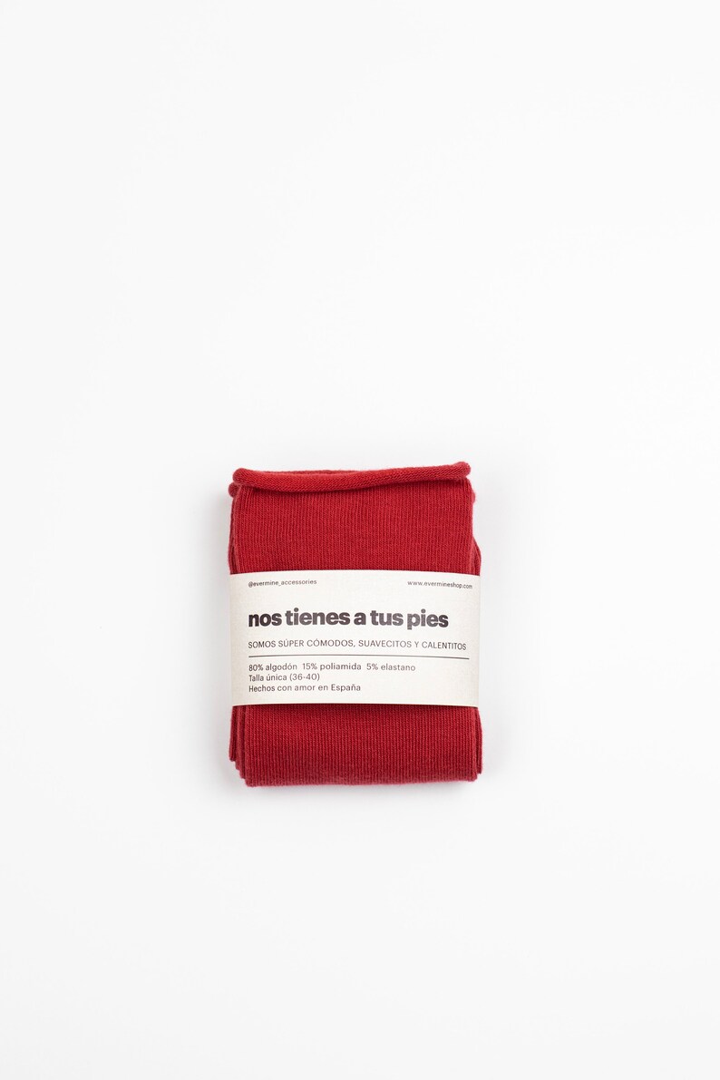 Anti pressure cuffs Stockings Organic cotton sock made in Spain by Evermine Cotton Socks Plain colors Socks Socks