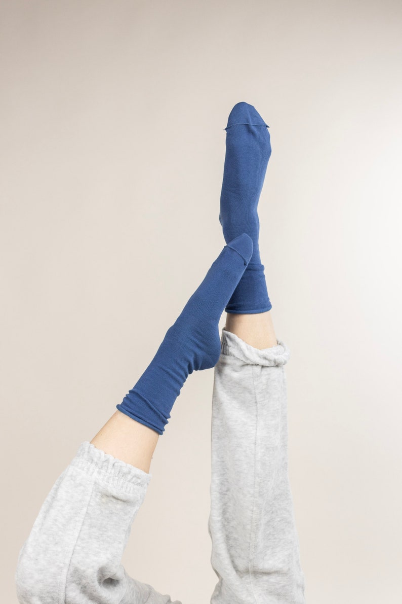 Anti pressure cuffs Stockings Organic cotton sock made in Spain by Evermine Cotton Socks Plain colors Socks Socks