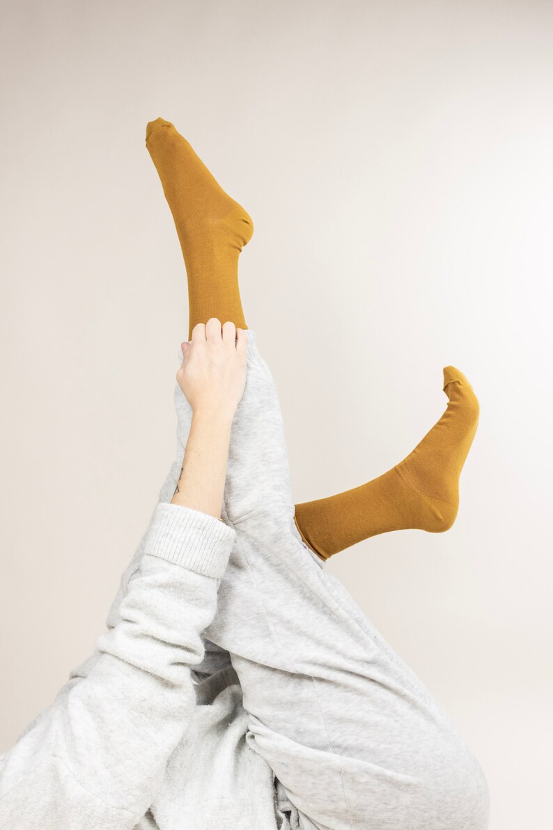 Anti pressure cuffs Stockings Organic cotton sock made in Spain by Evermine Cotton Socks Plain colors Socks Socks