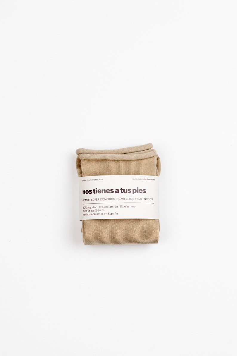 Anti pressure cuffs Stockings Organic cotton sock made in Spain by Evermine Cotton Socks Plain colors Socks Socks